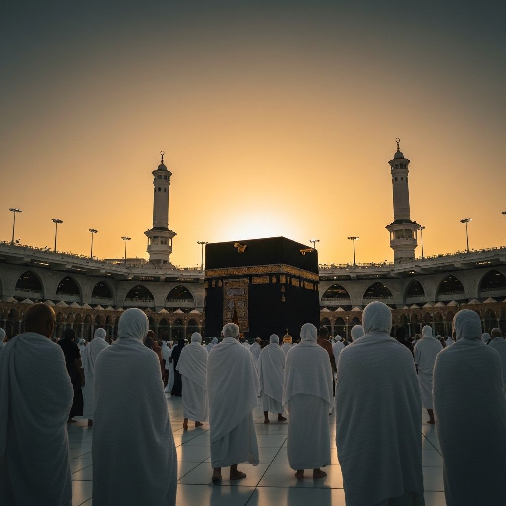 Kaaba Masjid al-Haram at sunset